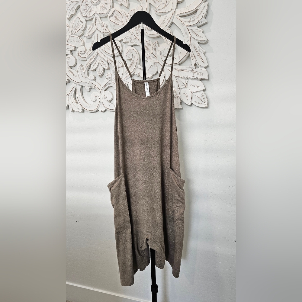 Fornia Taupe Jumpsuit/Romper Loungewear- Soft & Comfy Women's Size Med. NWT